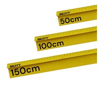 Yellow Metal Safety Ruler x 3 (1x155cm, 1x100cm & 1x50cm)